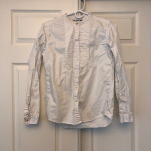 Uniqlo White Pleated Button down shirt